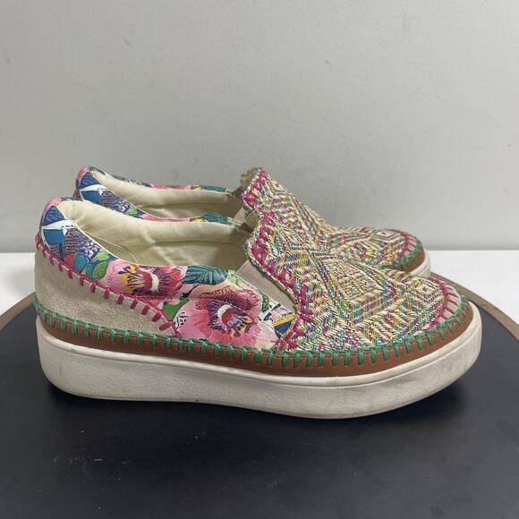 Johnny Was Shoes Womens Size 9 Medium Patchwork Slip-On Platform Floral Boho - Picture 1 of 13